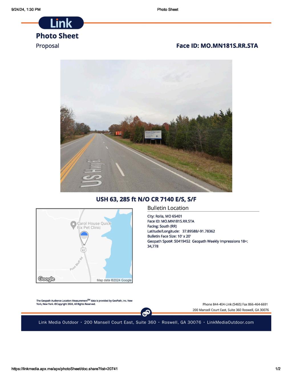 Photo of a billboard in Lake Spring